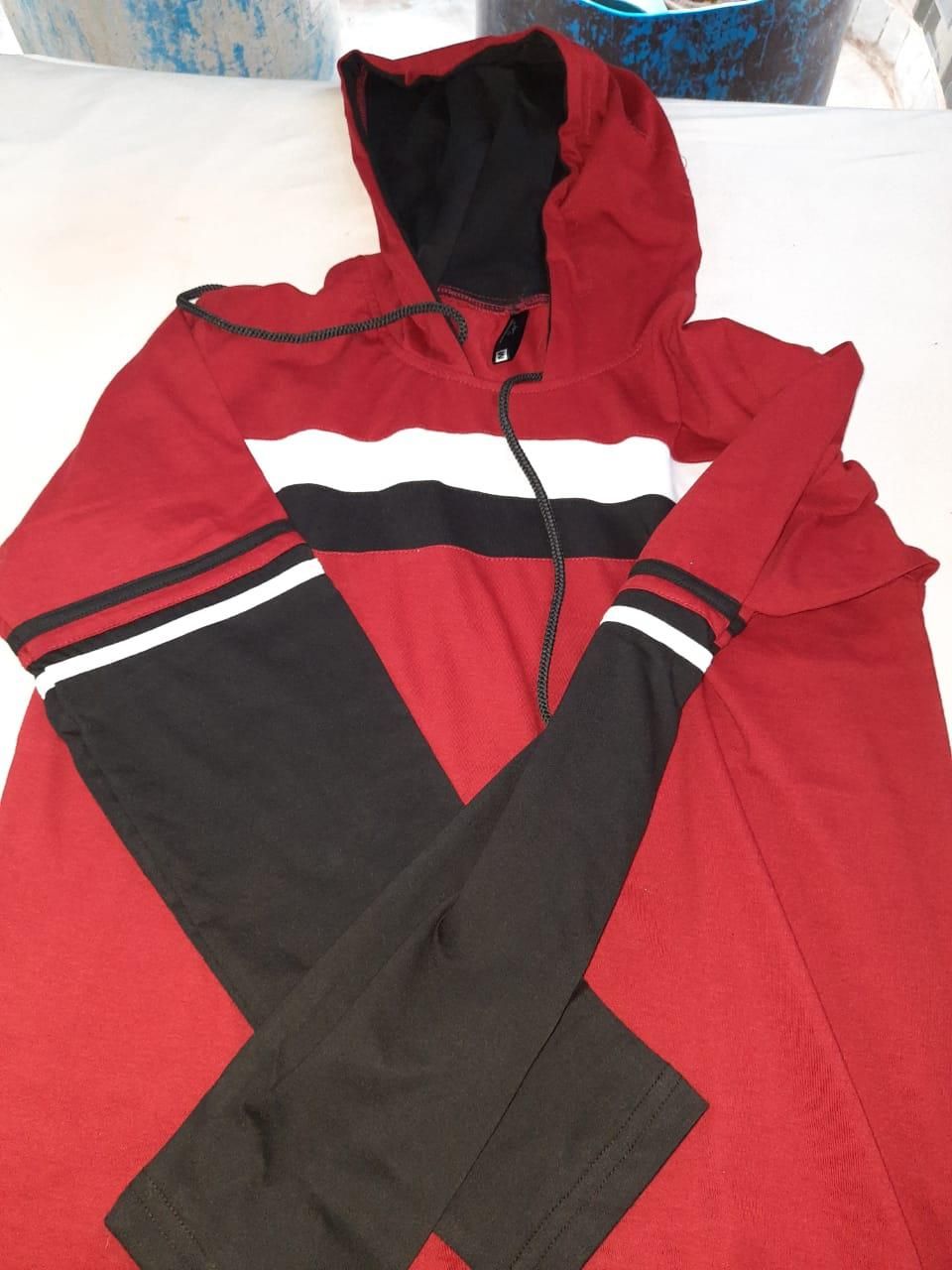 Cotton Color Block Full Sleeves Hoodie
