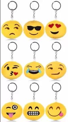 Fluffy Smiley Emoji Keychains
