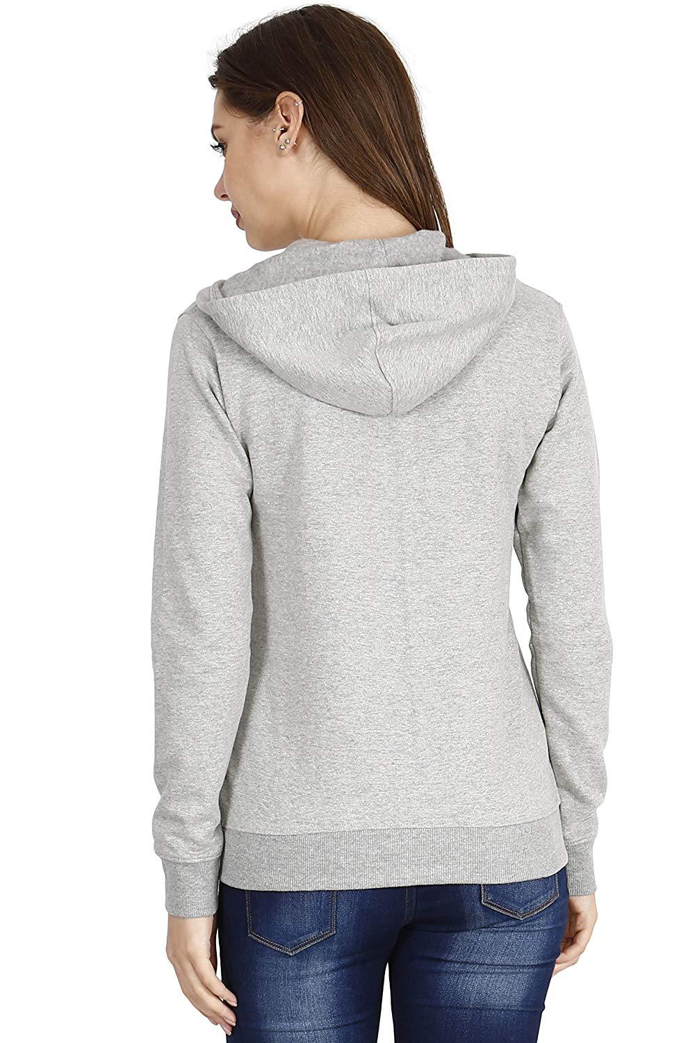 Women Cotton Solid Hoodie Jackets
